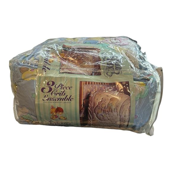 1999 Precious Moments 3-Piece Ensemble Angel Bless This Baby Crib Set NEW! VTG - Picture 4 of 9